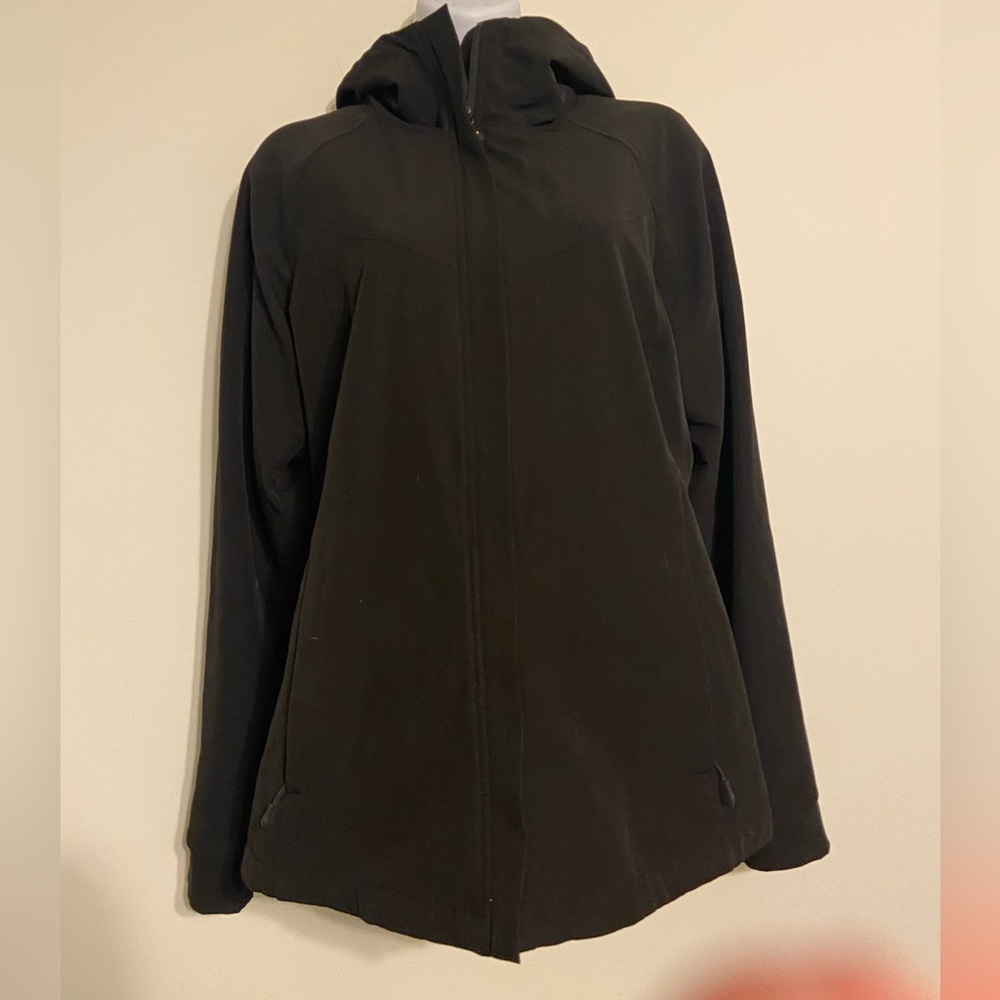 This is a WARM zip front black jacket. Size M.